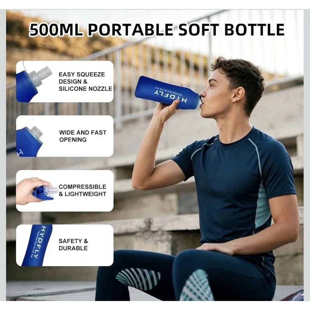 Running Hydration Vest Chest Pack with Soft Flask, Small to Plus-Size Fit